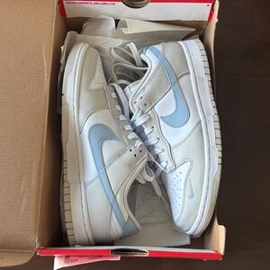 Nike Dunk Low - White and Light Blue
